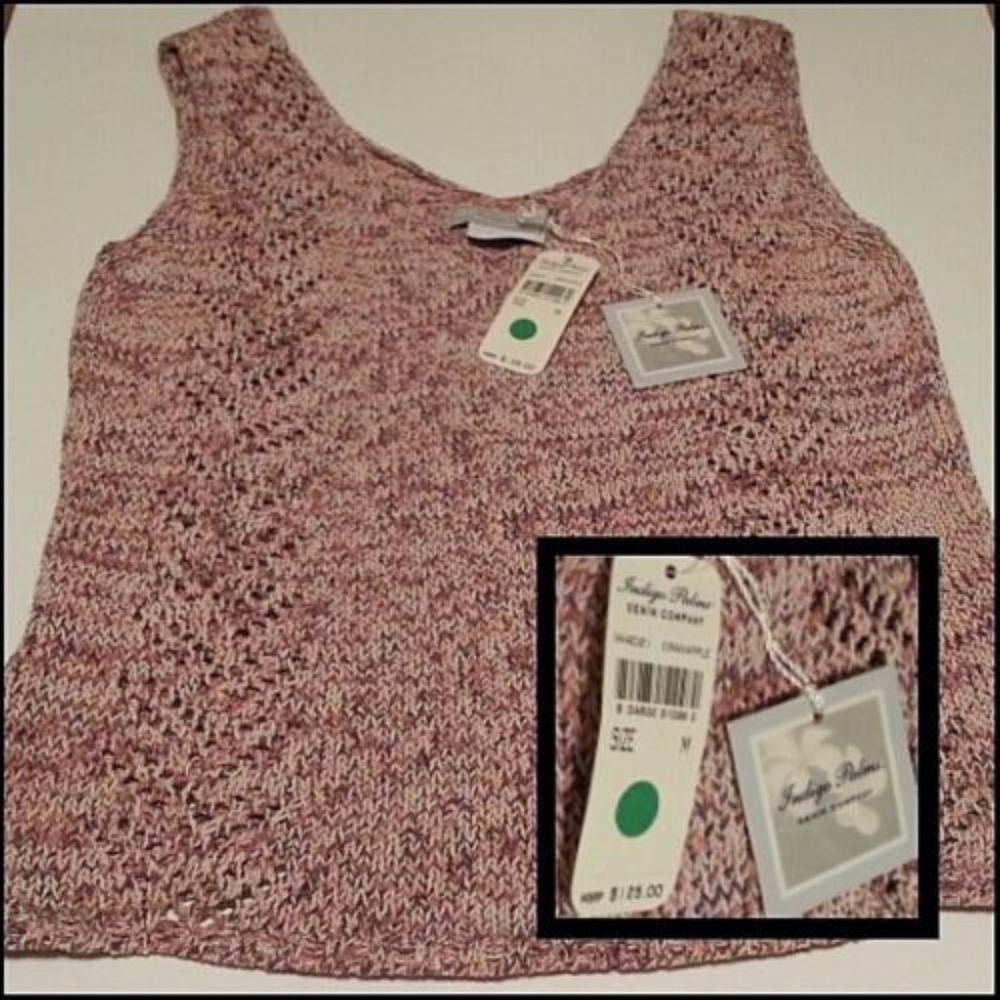 NWT Indigo Palms Resort Travel PINK Sweater Golf Tennis Casual Summer Birthday M
